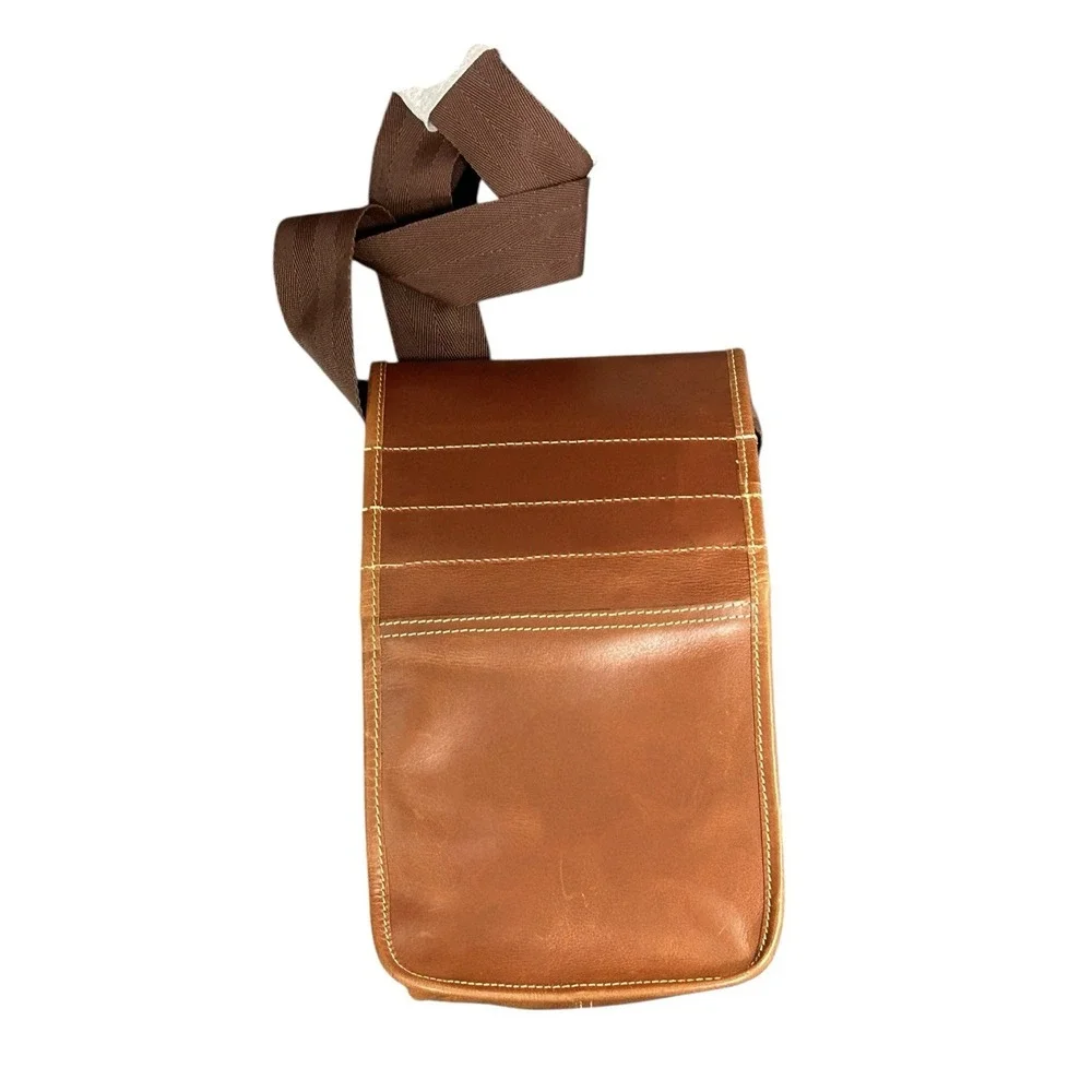 Canyon Leather Buffalo Shell Bag Crossbody NWT Brown Vita Coco Logo Sling‎